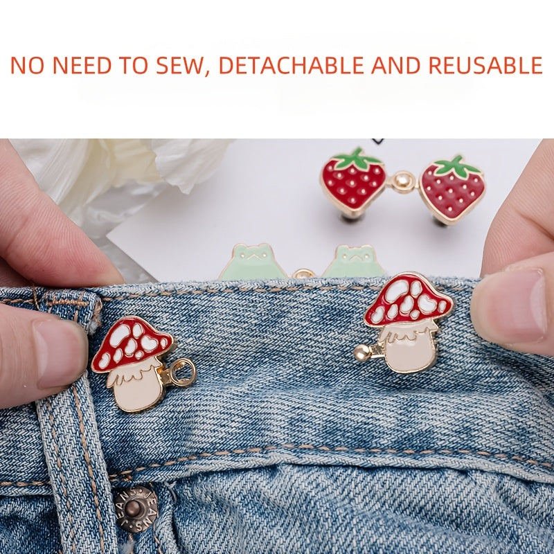 Set niedlicher Taillenverstellknöpfe, ohne Nähen, abnehmbar und wiederverwendbar