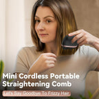 Mini-Haarglätterkamm ohne Kabel für Ponys – tragbar, wiederaufladbar über USB, Ein-Knopf-Bedienung, maximale Temperatur 200 °C/392 °F, ideal zum Stylen von kurzem Haar, Styling-Haar-Accessoire