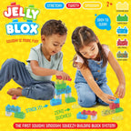 Jelly Blox – Kreativset, Bauspielzeug ab 2 Jahren, mit 20 Sinnesbausteinen, Konstruktionsspielzeug für Kinder, Sinnesspiel mit bunten Kacheln
