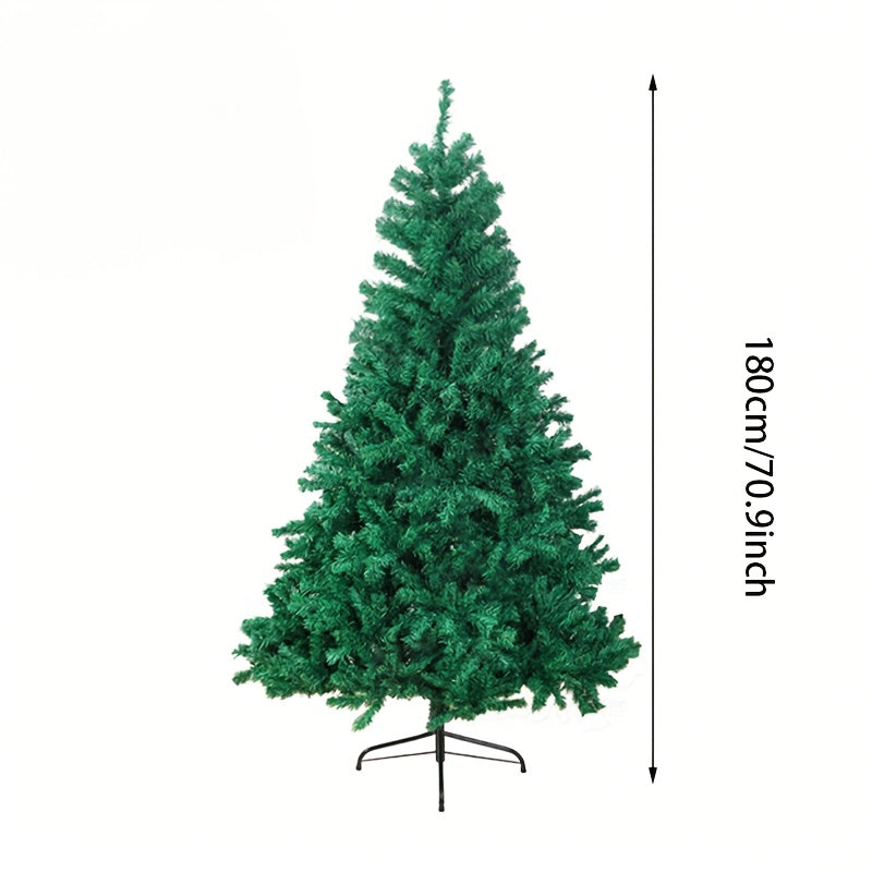 1pc Christmas Green Artificial Tree with Foldable Base, Dense and Sturdy Branches, High Load Capacity, Easy to Assemble, 5 Sizes Available, Suitable for Indoor/Outdoor Use – Perfect Holiday Decoration Gift for Home, School,