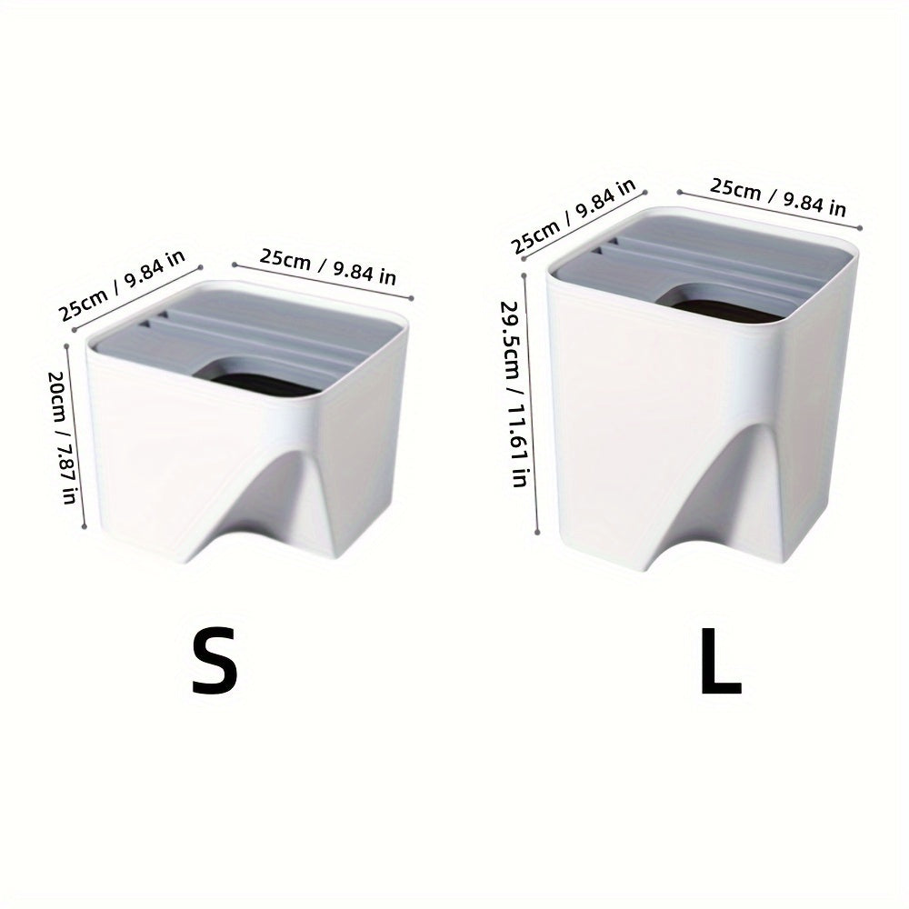 1 stapelbarer Mülleimer mit Deckel, einfacher Küchenabfalleimer, Toiletten- und Haushalts-Papierkorb aus Kunststoff für Wohnzimmer, Küche, Bad, Schlafzimmer und Büro