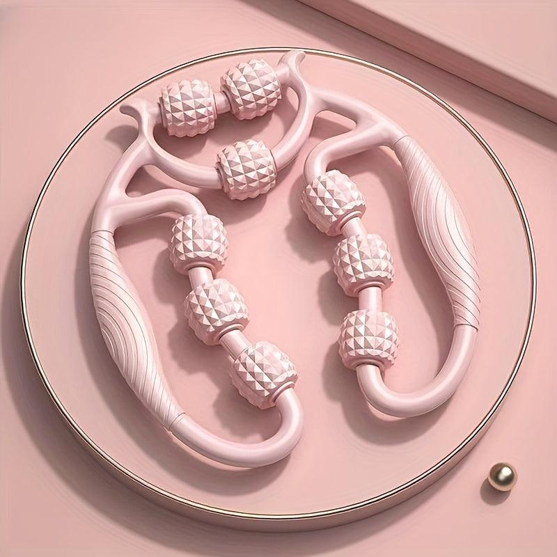 Manuelles Massagegerät mit 9 Rollen, Oberschenkel, Wade, Halswirbelsäule, Unisex, zur Lösung von Meridianverstopfungen und zur Körperreparatur