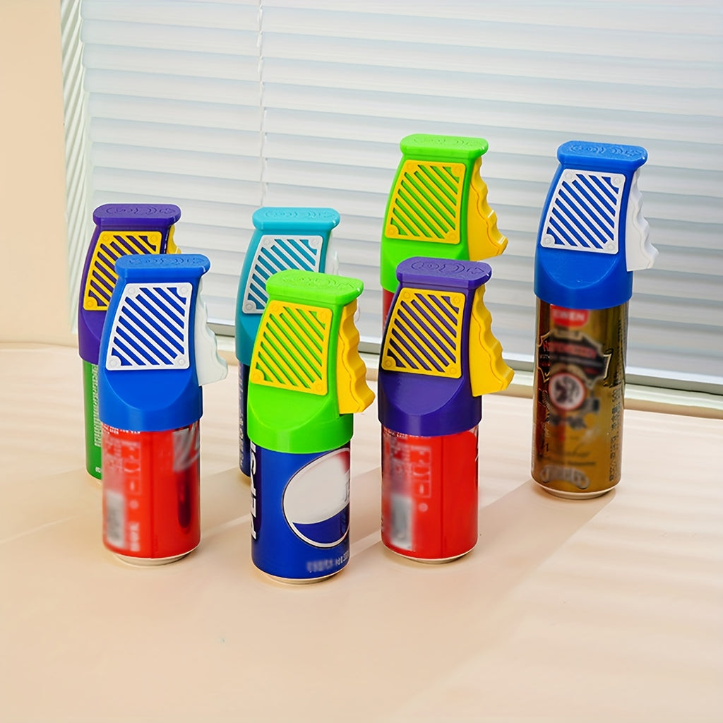 Tragbarer, manueller Dosenöffner mit ergonomischem Griff und Klingen – robuste ABS-Konstruktion, kompaktes und leichtes Design für Bier, Limonade, Erfrischungsgetränke, Camping und Reisen – griffiger Griff, stabile Konstruktion, ideal für Zuhausee