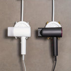 1 Stück universelle, spurlose Wandhalterung für Haartrockner, Haartrocknerhalterung für Badezimmer ohne Bohren, 360° verstellbarer, freihändiger Haartrocknerhalter aus Kunststoff, Badezimmerzubehör