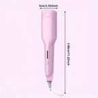 Lockenstab mit Kreppfunktion, Wellen-Lockenstab mit Kreppfunktion, Lockenstab für tiefe Wellen mit 2 Aufsätzen für Damen, geeignet für breite und tiefe Wellen, Geschenkidee für Frauen, Geburtstagsgeschenk, Muttertagsgeschenk, Pur