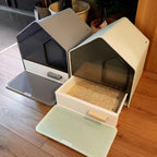 WhiskerWonders ABS Enclosed Cat Litter Box with Drawer, Large Feline Toilet