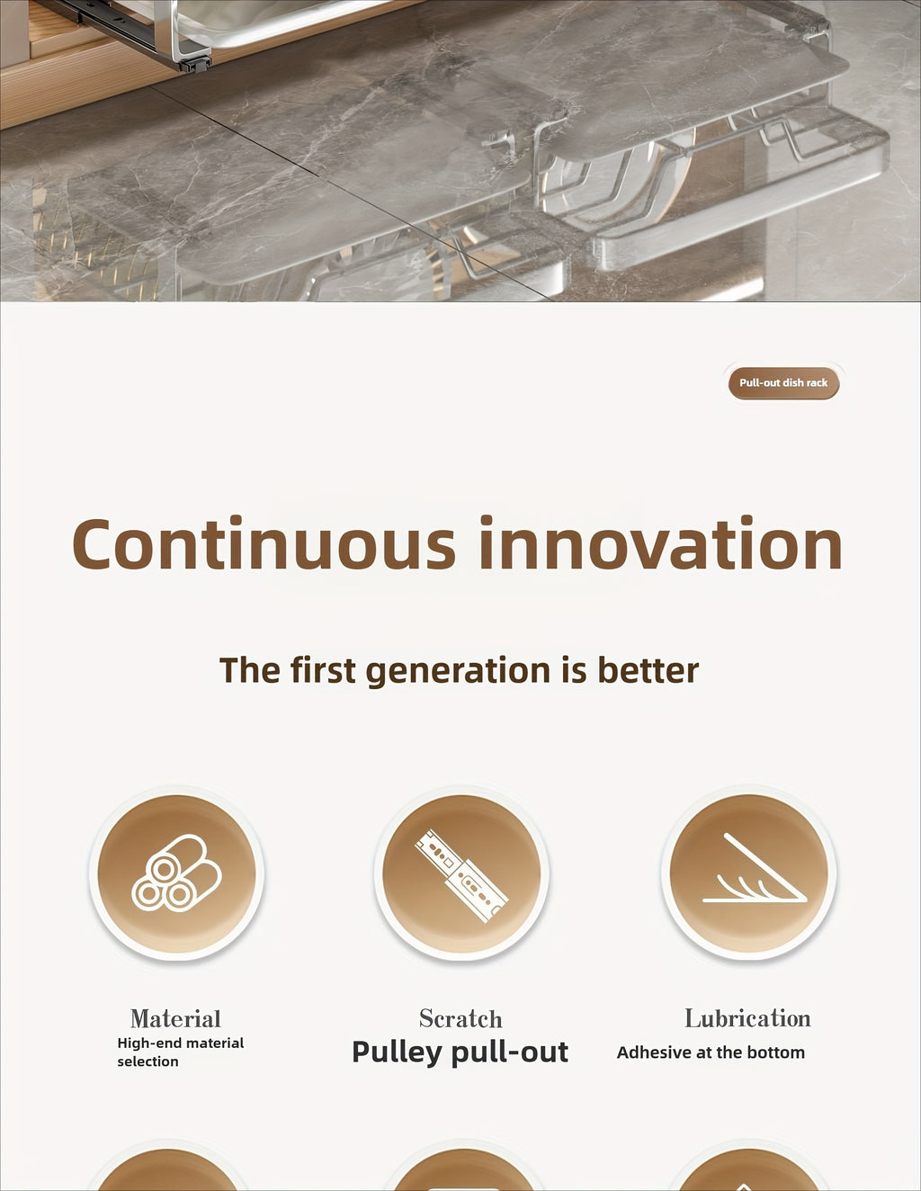 Ausziehbarer Geschirrständer, versenkbarer Abtropfkorb für Geschirr, Tassen und Gläser. Hergestellt aus rostfreiem Kohlenstoffstahl mit verstellbarer Abtropfschale. Ideal zur Aufbewahrung von Geschirr, ein unverzichtbares Küchenutensil.