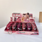 24 Schokoladenbär-Schlüsselanhänger, matter Lipgloss in 6 Farben, antihaftbeschichtete Becher, glattes und nicht klebendes Lipgloss-Display-Box-Set zum Selbermachen – die perfekte Geschenkidee für Feste