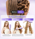 Lockenstab mit Kreppfunktion, Wellen-Lockenstab mit Kreppfunktion, Lockenstab für tiefe Wellen mit 2 Aufsätzen für Damen, geeignet für breite und tiefe Wellen, Geschenkidee für Frauen, Geburtstagsgeschenk, Muttertagsgeschenk, Pur