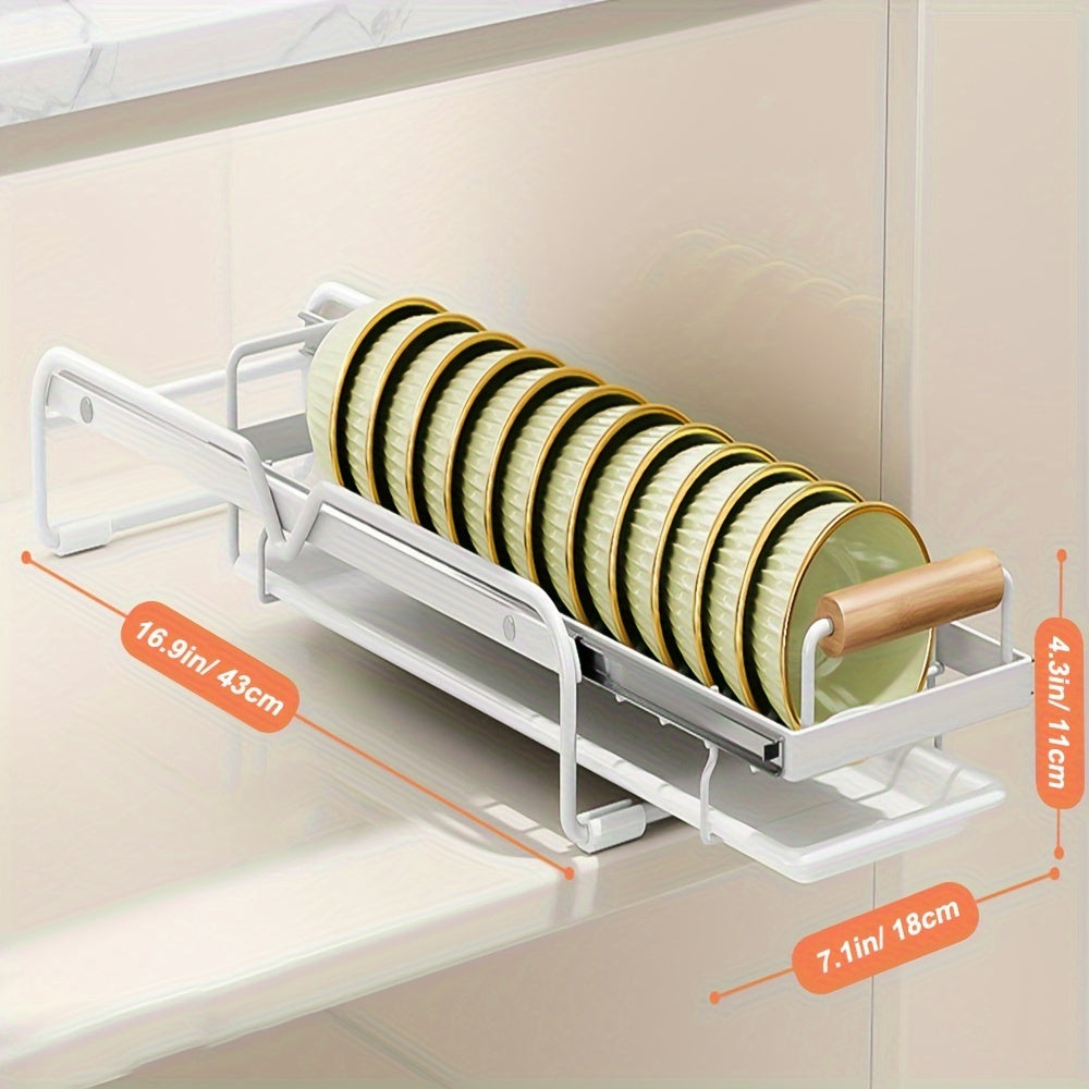 1 Stück Unterspülbecken-Organizer, ausziehbarer Geschirrtrockner mit verschiebbarer Abtropffläche, einlagiges, platzsparendes Aufbewahrungsregal, für Küchenschubladen, Schränke und Regale, Küchenorganisation und -aufbewahrung, Küchenzubehör