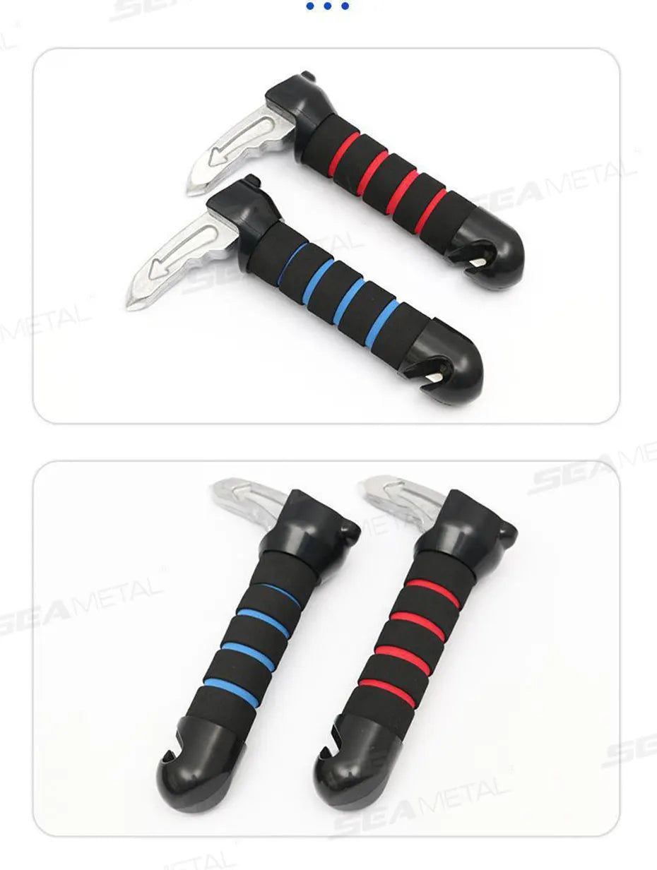 SEAMETAL Tragbarer Auto-Hilfsgriff für ältere Menschen, 180 kg belastbarer 3-in-1-Autogriff/Notfallhammer ‌   Rutschfest, kratzfrei