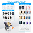 Qi2/Qi1 3 in 1 15 W magnetisches kabelloses Ladegerät für iPhone 17 16 15 Schnellladung, zusammenklappbar, für Apple Watch Airpods kabelloses Ladegerät