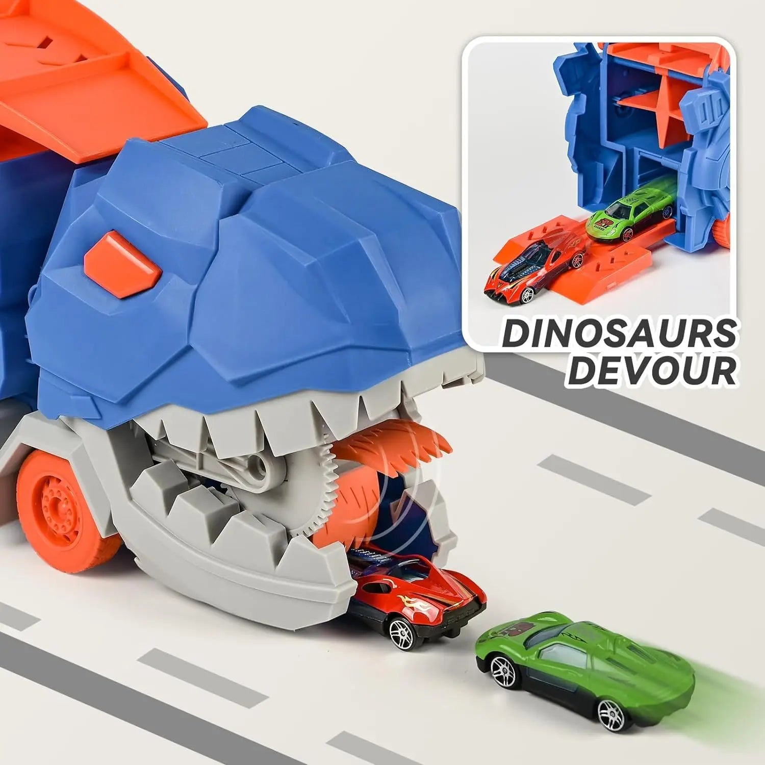 Großer neuer Dinosaurier, der Autospielzeug ist