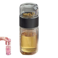 Thermoskanne Borosilikatglas – Doppelwandig, 350 ml, Schwarz/Gold/Pink