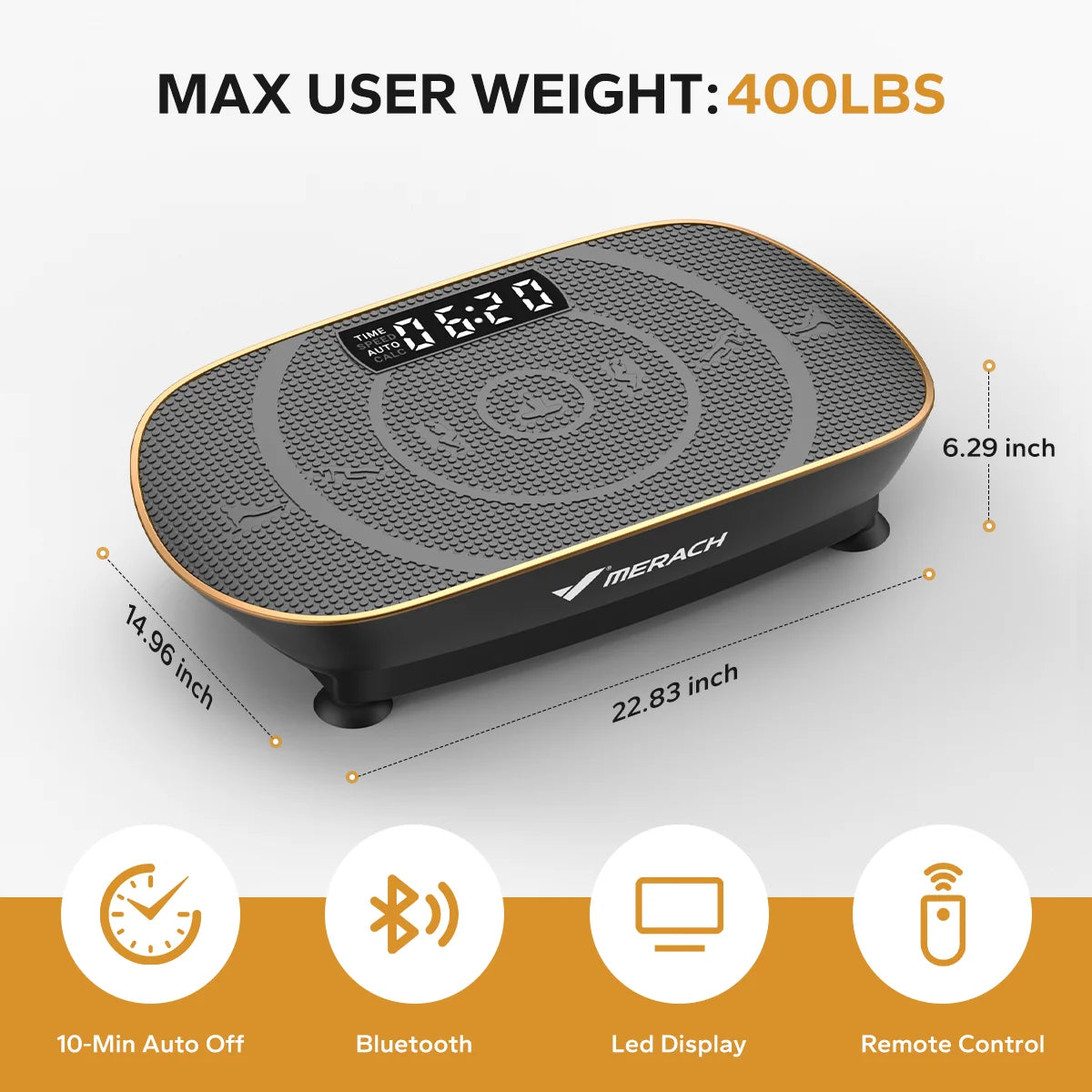 MERACH Vibrationsplatte CV30 / CV30PRO – Ganzkörpertraining, Fernbedienung, LED, bis 136kg, 4 Farben