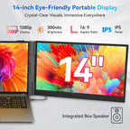 Blackview DCM6, Dreifach-Laptop-Bildschirmerweiterung, 14" 1080P FHD IPS-Display, tragbar, für 13-17"-Laptops