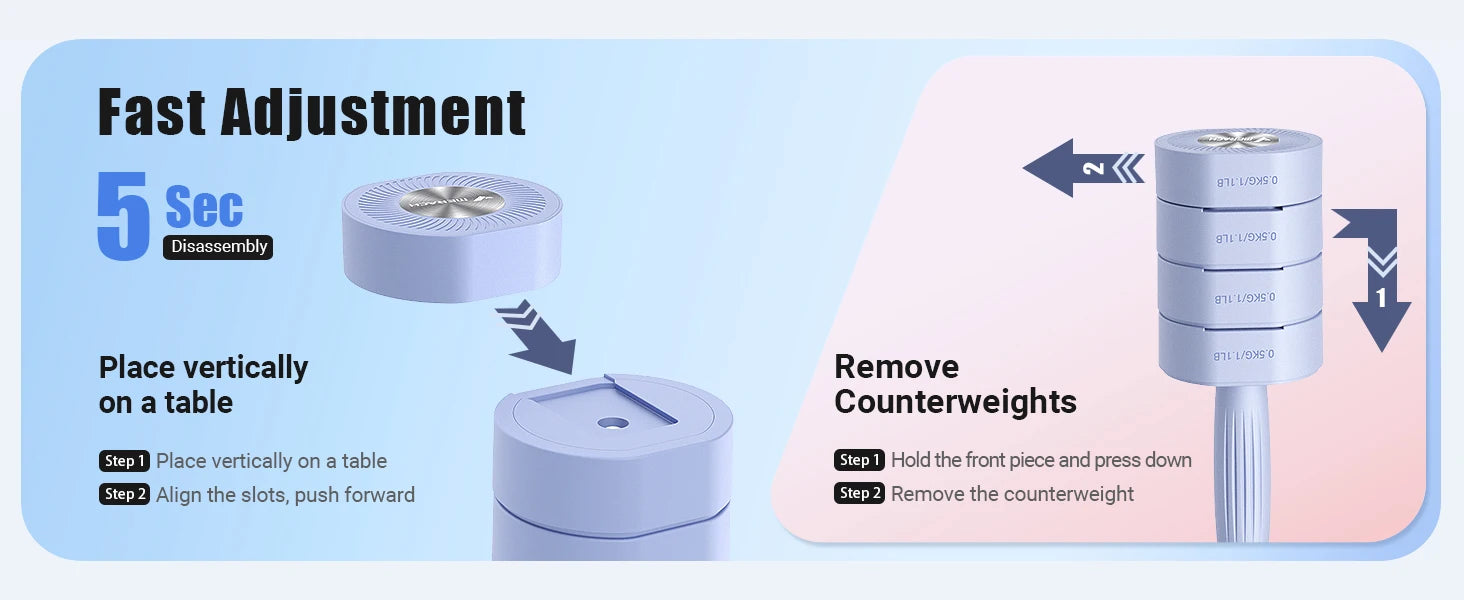 MERACH verstellbares Hantel-Set mit 2 Stück, 4-in-1-Handgewichte für Frauen zu Hause, freie Hanteln, jeweils 2,2 Pfund, 4,4 Pfund, 6,6 Pfund, 8,8 Pfund