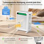 3-in-1 Pro HEPA H13 Luftreiniger – 100 m², 400 m³/h CADR, PM2.5-Sensor & leiser Schlafmodus