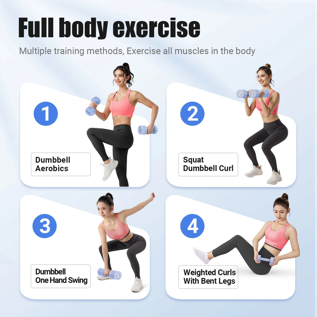 MERACH verstellbares Hantel-Set mit 2 Stück, 4-in-1-Handgewichte für Frauen zu Hause, freie Hanteln, jeweils 2,2 Pfund, 4,4 Pfund, 6,6 Pfund, 8,8 Pfund