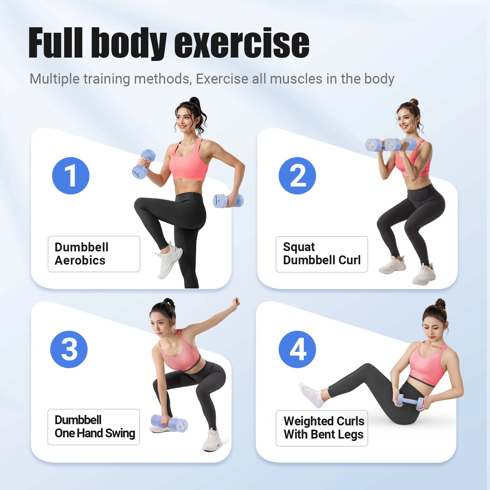 MERACH verstellbares Hantel-Set mit 2 Stück, 4-in-1-Handgewichte für Frauen zu Hause, freie Hanteln, jeweils 2,2 Pfund, 4,4 Pfund, 6,6 Pfund, 8,8 Pfund