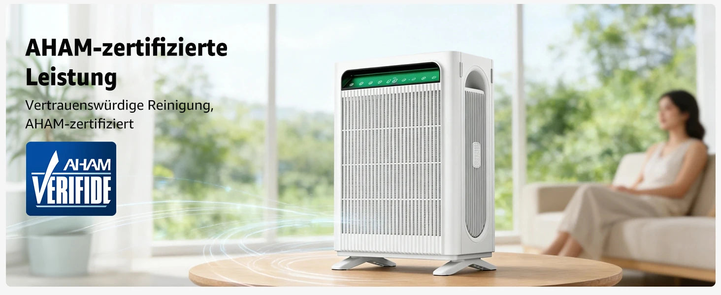 3-in-1 Pro HEPA H13 Luftreiniger – 100 m², 400 m³/h CADR, PM2.5-Sensor & leiser Schlafmodus