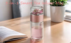 Thermoskanne Borosilikatglas – Doppelwandig, 350 ml, Schwarz/Gold/Pink