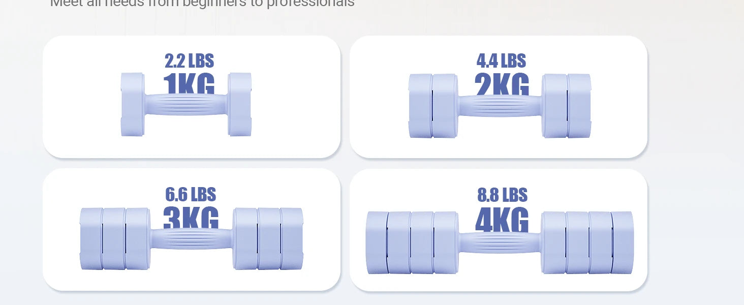 MERACH verstellbares Hantel-Set mit 2 Stück, 4-in-1-Handgewichte für Frauen zu Hause, freie Hanteln, jeweils 2,2 Pfund, 4,4 Pfund, 6,6 Pfund, 8,8 Pfund