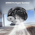 JONR X1 Roboterstaubsauger mit 20000Pa Ultra-Saugkraft, Wischfunktion, Automatischem Waschen und Trocknen, Staubsammlung: Steuerung über App und Stimme