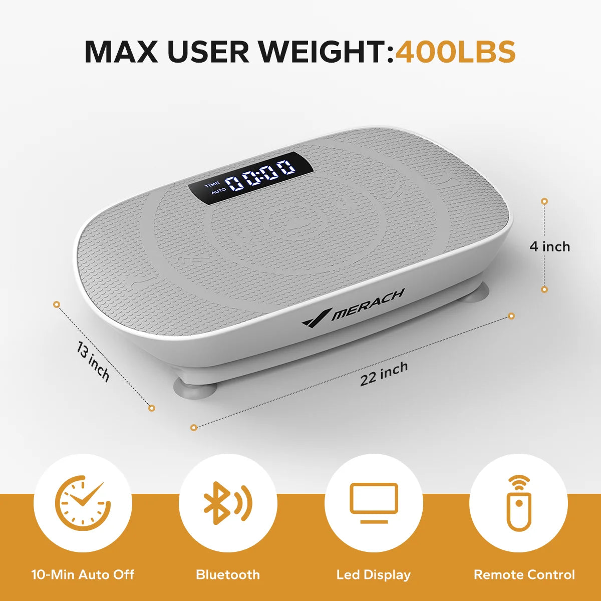 MERACH Vibrationsplatte CV30 / CV30PRO – Ganzkörpertraining, Fernbedienung, LED, bis 136kg, 4 Farben
