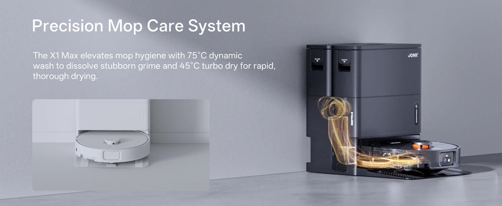 JONR X1 Roboterstaubsauger mit 20000Pa Ultra-Saugkraft, Wischfunktion, Automatischem Waschen und Trocknen, Staubsammlung: Steuerung über App und Stimme