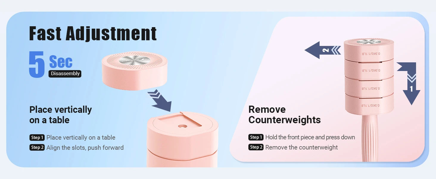 MERACH verstellbares Hantel-Set mit 2 Stück, 4-in-1-Handgewichte für Frauen zu Hause, freie Hanteln, jeweils 2,2 Pfund, 4,4 Pfund, 6,6 Pfund, 8,8 Pfund