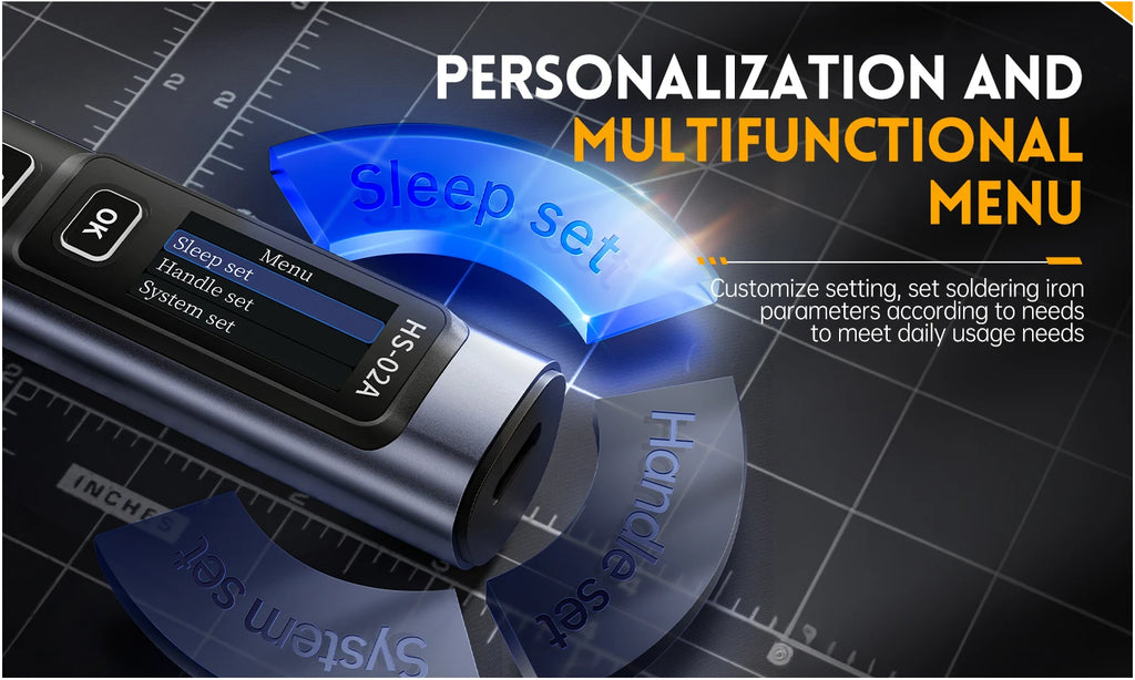 FNIRSI HS-02 Tragbares Wärme-Werkzeugkastenset, 100 W Leistung, einstellbare Temperatur, schnelle Erwärmung, Reparaturausrüstung, 100–450 ℃   für DIY-Reparatur