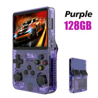 128G R36S Retro Handheld Videospielkonsole, Linux System, 3,5 Zoll IPS Bildschirm R35s Pro, Tragbarer Taschenvideoplayer, 64GB Spiele