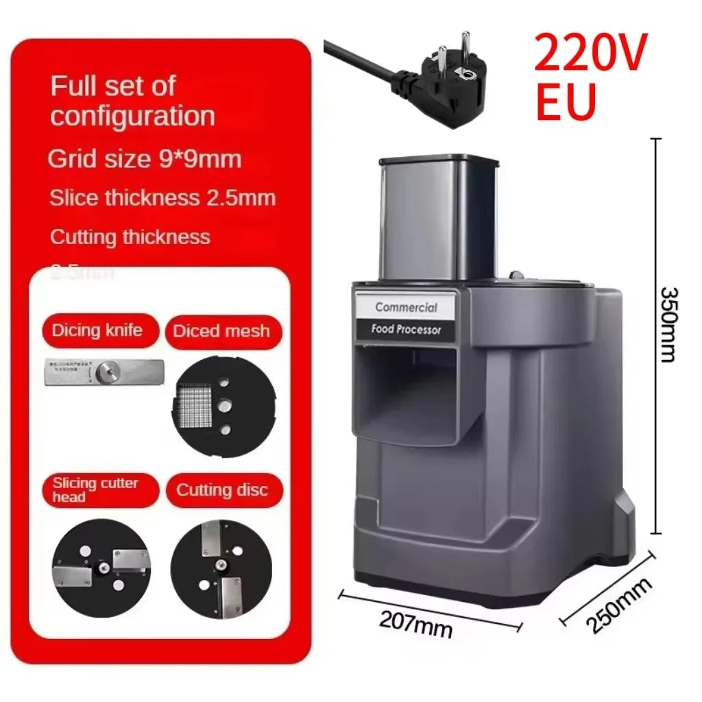 Kommerzielle Gemüseschneidemaschine, automatischer Gemüse-Karotten-Kartoffel-Zerkleinerer, Scheibenzerkleinerer und gewürfelter, schneid schnell Gemüse