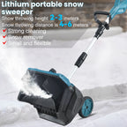 12 Zoll bürstenloser elektrischer Schneefräse, Schneekehrmaschine, LED-Anzeige, faltbar mit Rädern und 3-Richtungsrutsche für 18-V-Akku von Makita