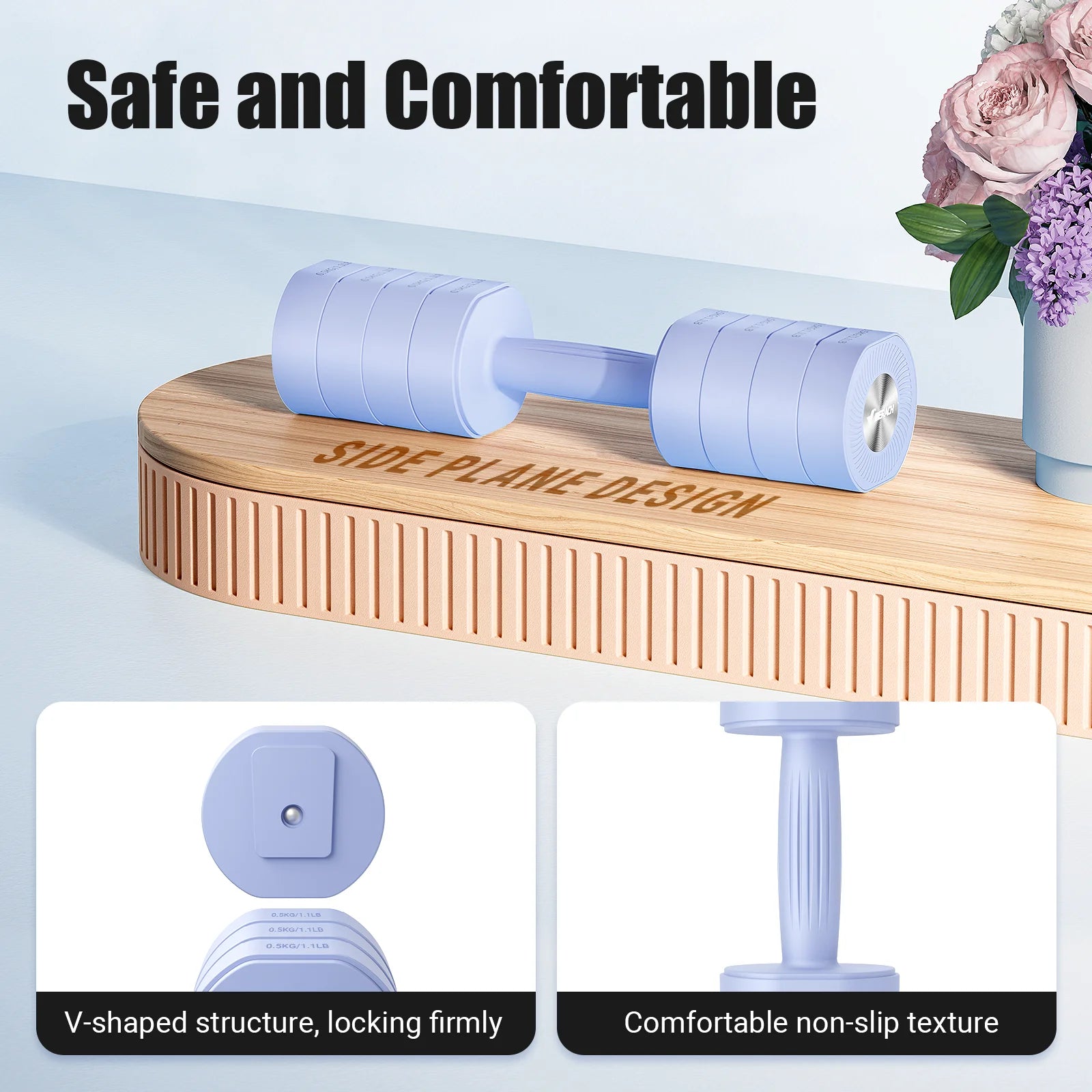 MERACH verstellbares Hantel-Set mit 2 Stück, 4-in-1-Handgewichte für Frauen zu Hause, freie Hanteln, jeweils 2,2 Pfund, 4,4 Pfund, 6,6 Pfund, 8,8 Pfund