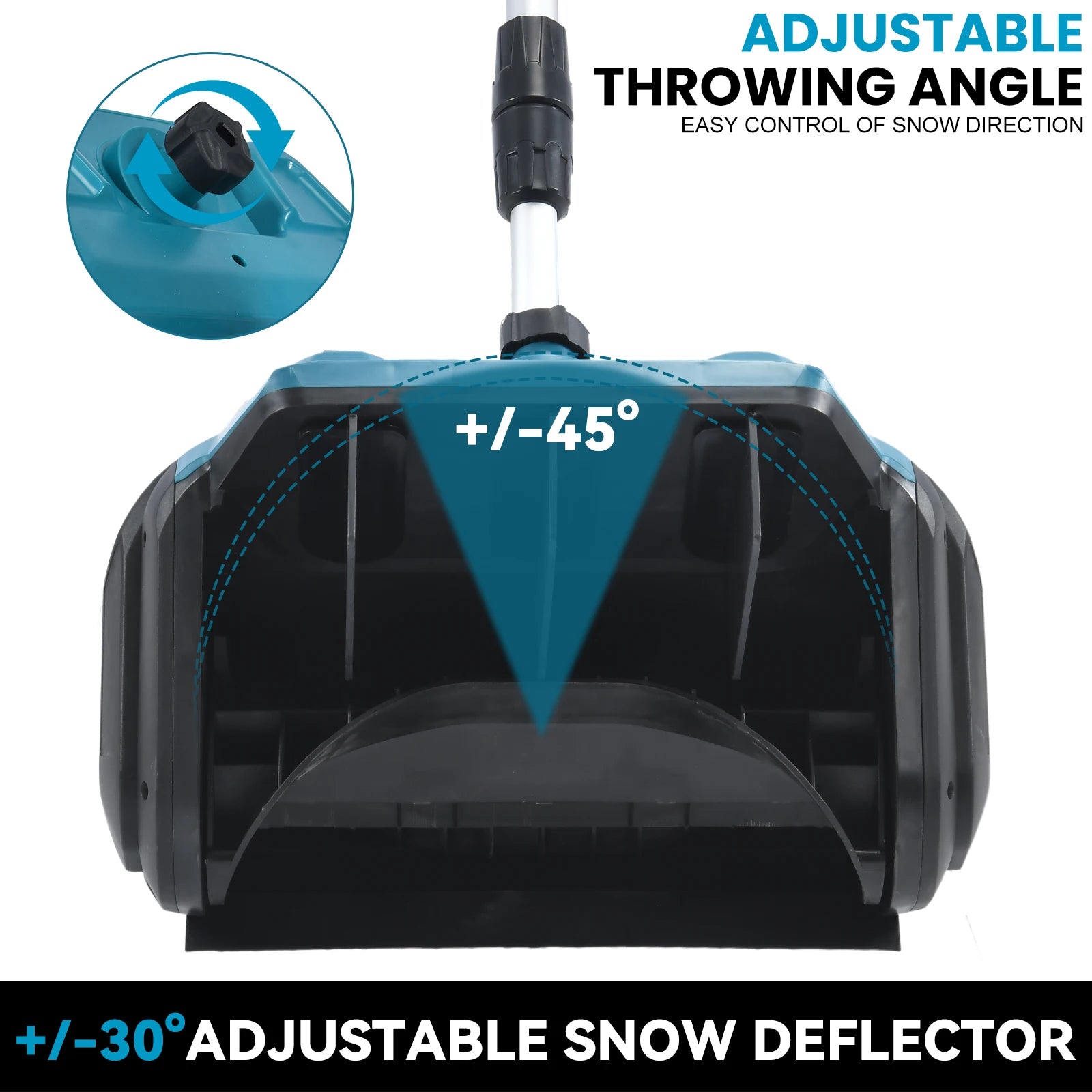 12 Zoll bürstenloser elektrischer Schneefräse, Schneekehrmaschine, LED-Anzeige, faltbar mit Rädern und 3-Richtungsrutsche für 18-V-Akku von Makita