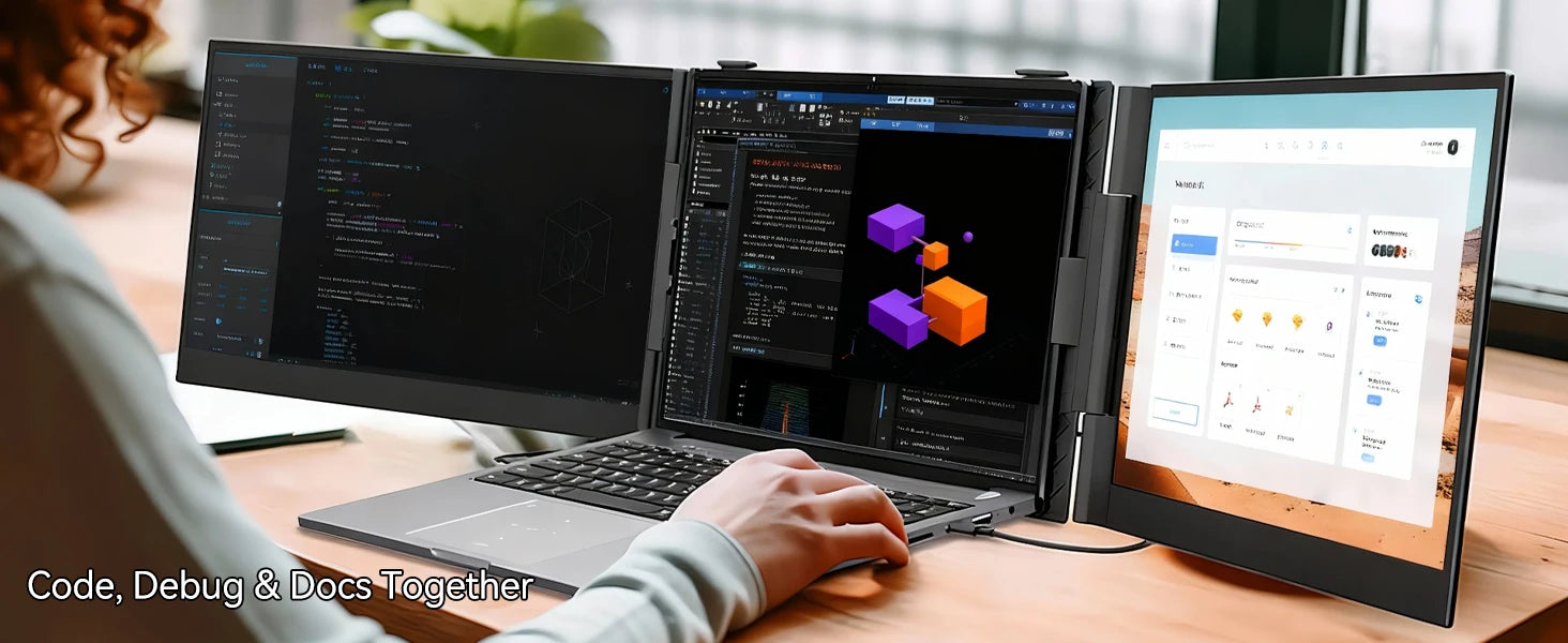 Blackview DCM6 Dreifach-Laptop-Bildschirmerweiterung, 14" 1080P FHD IPS-Display