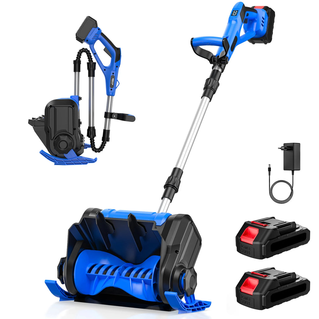 12 Zoll bürstenloser elektrischer Schneefräse, Schneekehrmaschine, LED-Anzeige, faltbar mit Rädern und 3-Richtungsrutsche für 18-V-Akku von Makita