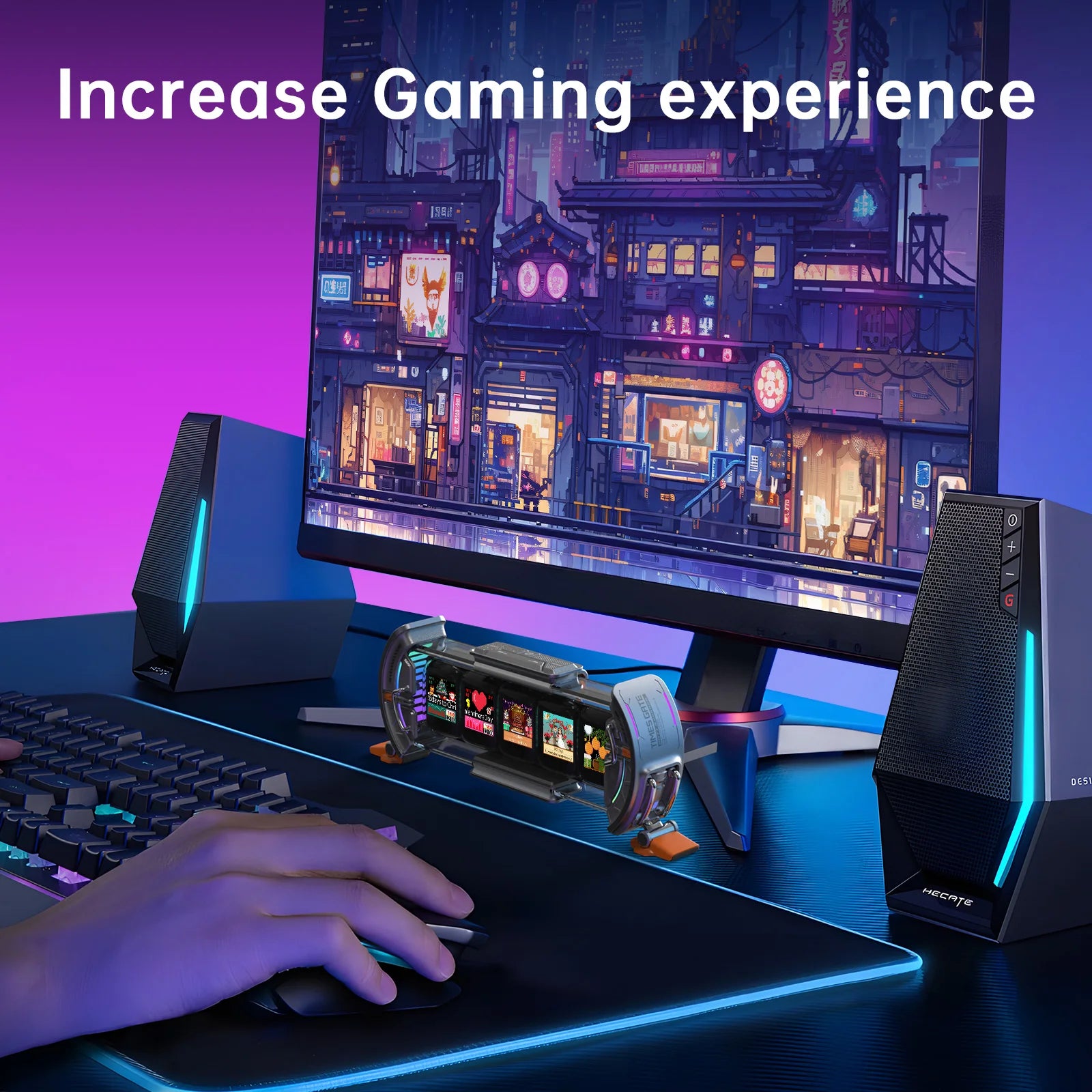 Divoom Times Gate-Cyberpunk-Gaming-Setup-Digitaluhr mit intelligenter App-Steuerung