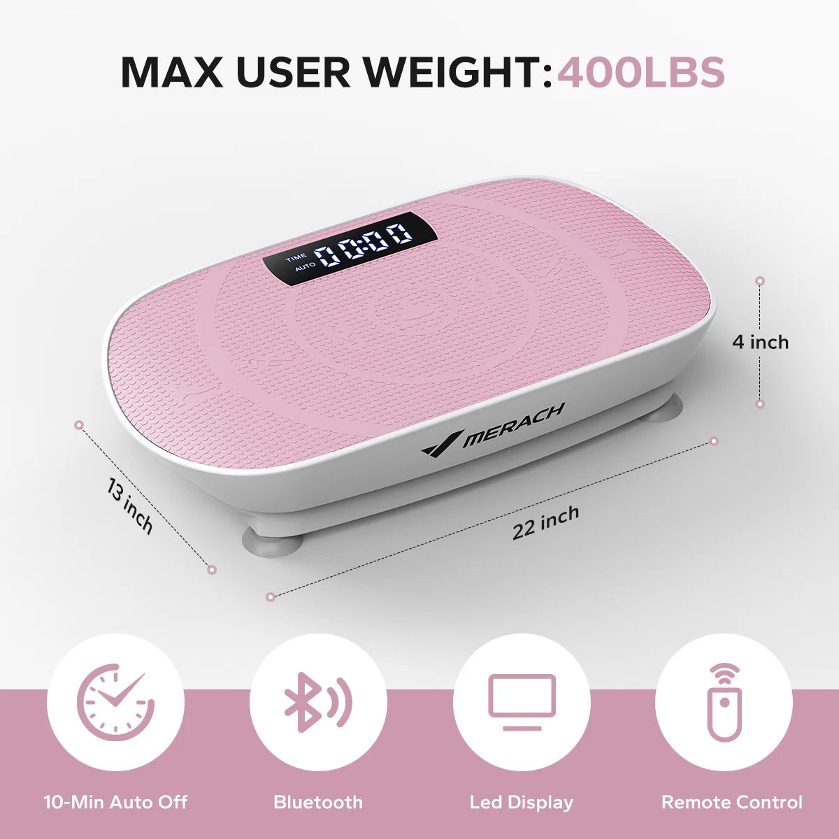 MERACH Vibrationsplatte CV30 / CV30PRO – Ganzkörpertraining, Fernbedienung, LED, bis 136kg, 4 Farben