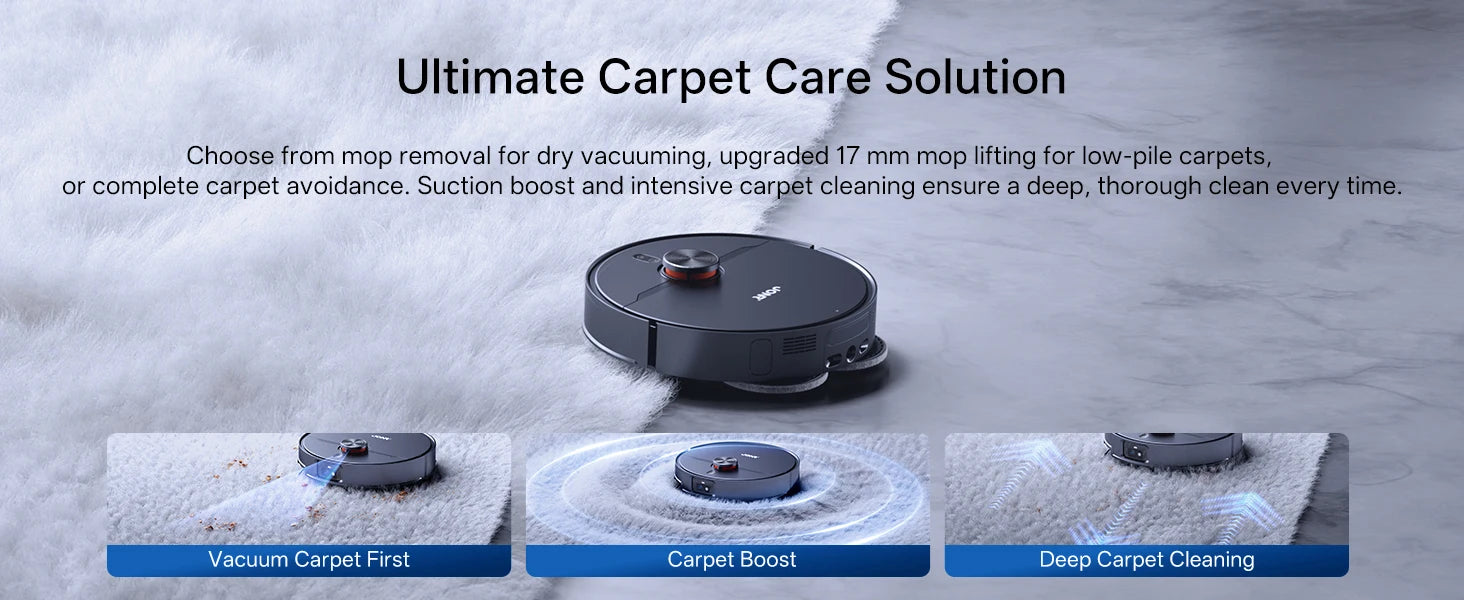 JONR X1 Roboterstaubsauger mit 20000Pa Ultra-Saugkraft, Wischfunktion, Automatischem Waschen und Trocknen, Staubsammlung: Steuerung über App und Stimme