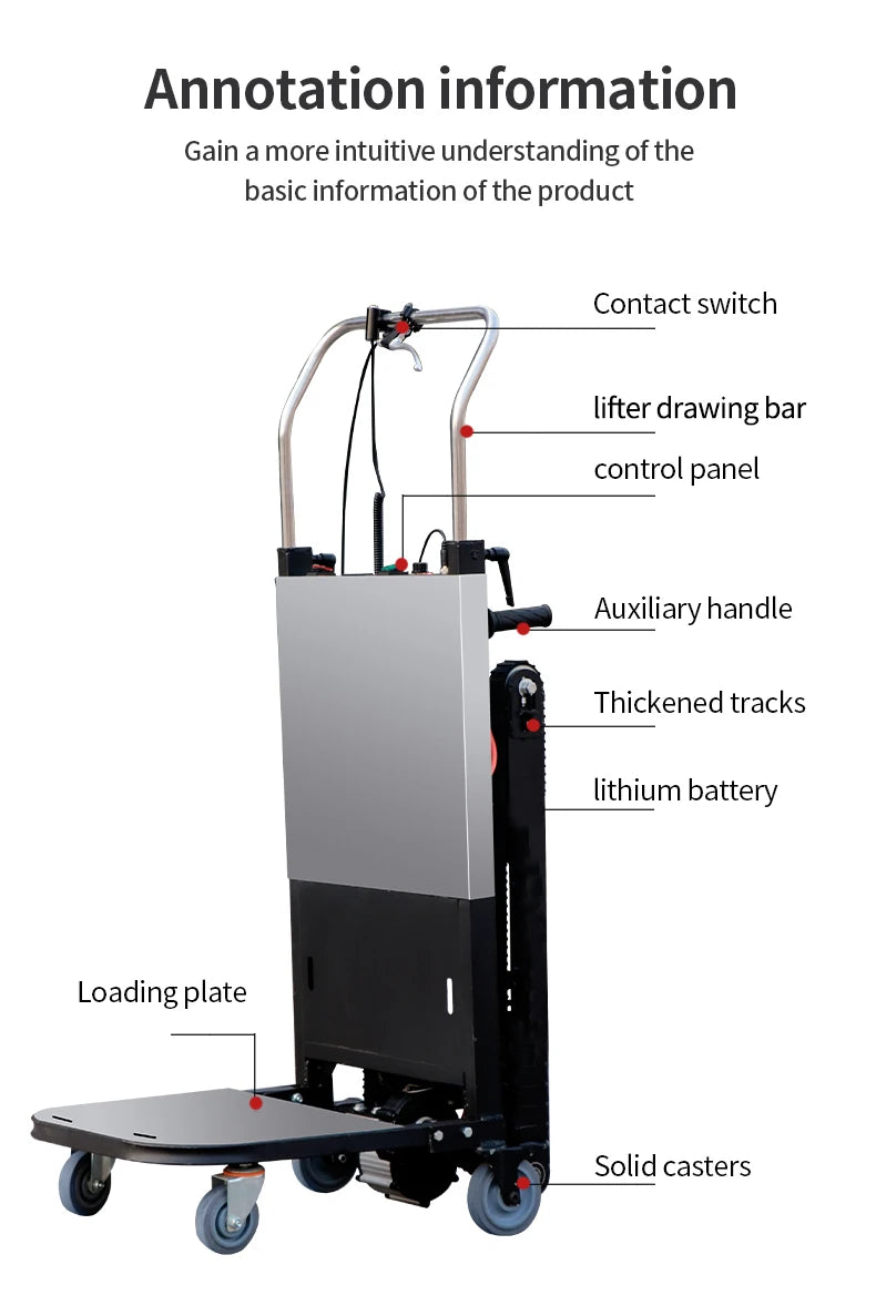 Raupentreppenkletterer. 270-400 kg Treppensteiger mit Batterie