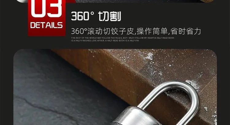 304 Edelstahl Knödel Wrapper Schneiden Schneiden Form Roller runde Keks Drücken Knödel Haut Mold Schneiden Clip Werkzeug