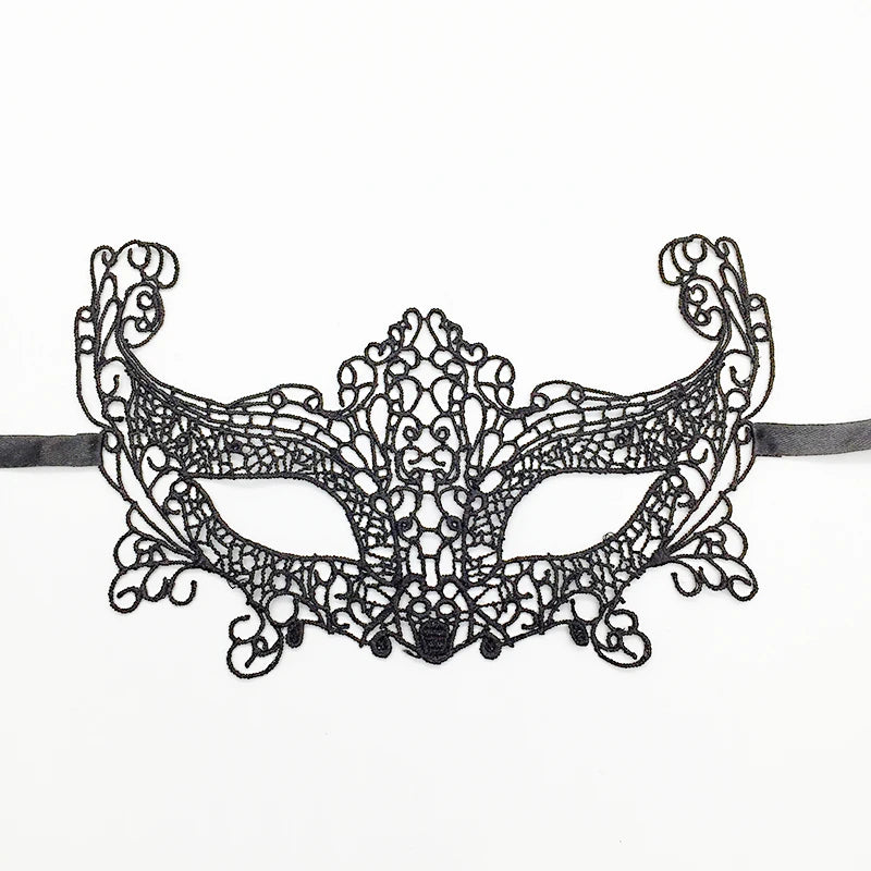 Venezianische Spitzenmaske – Schwarze Augenmaske für Maskerade, Halloween & Karneval