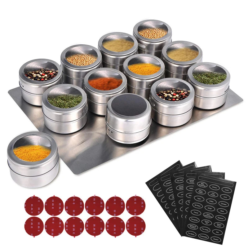 LMETJMA Magnetische Gewürzgläser mit Wandhalterung