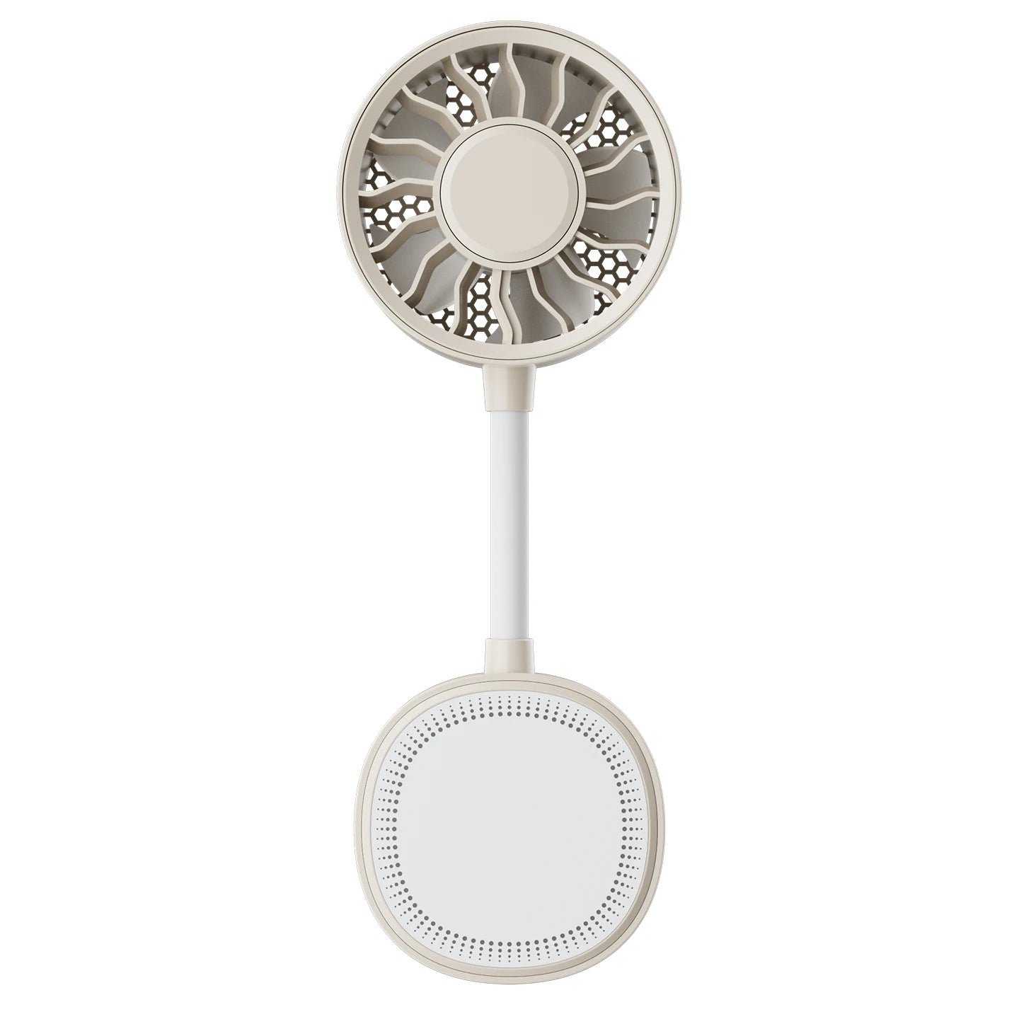 USB Clip-Ventilator mit Magnethalterung & Handyhalter – Wiederaufladbar, 1800mAh | Beige, Weiß & Grün