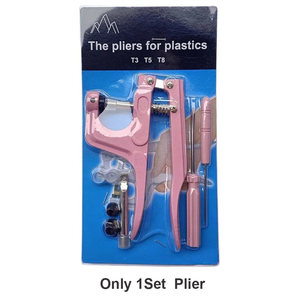 QIMONTON T5 Druckknopf-Set mit Zange – Resin, Nickelfrei, Waschbar, 1,2cm | DIY Nähen & Basteln | Blau, Rosa & Grau