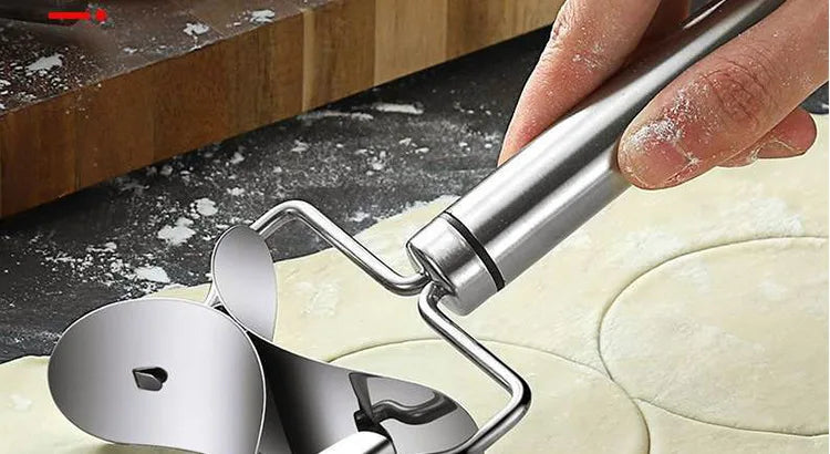 304 Edelstahl Knödel Wrapper Schneiden Schneiden Form Roller runde Keks Drücken Knödel Haut Mold Schneiden Clip Werkzeug