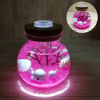 YO CHO Nachahmung Sand Micro Meer Welt Nacht Lichter Micro Landschaft Tier LED Licht Valentines Geburtstag Geschenk Seaworld Nachtlicht
